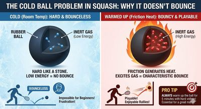 Comparison of Cold vs Warm Squash Ball Physics