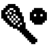 Squash emoji, 72 pixels, black and white