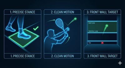 Squash Serving Rules Overview: Stance, Motion, Target